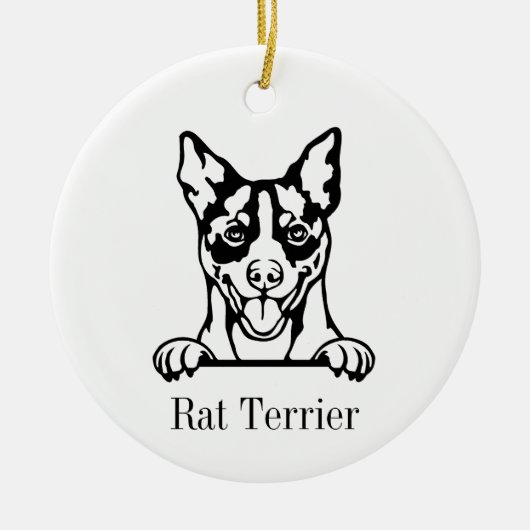 Rat Terrier hond gepersonaliseerde huisdier orname Keramisch Ornament (Voorkant)