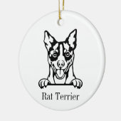 Rat Terrier hond gepersonaliseerde huisdier orname Keramisch Ornament (Links)