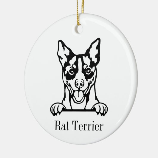 Rat Terrier hond gepersonaliseerde huisdier orname Keramisch Ornament (Links)