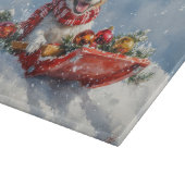 Rat Terrier Hond in Sledge Laat het Sneeuw Kerstmi Snijplank (Hoek)