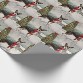 Rat Terrier Hond in Sneeuw Kerstmis Cadeaupapier (Hoek)