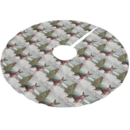 Rat Terrier Hond in Sneeuw Kerstmis Kerstboom Rok (Gekanteld)