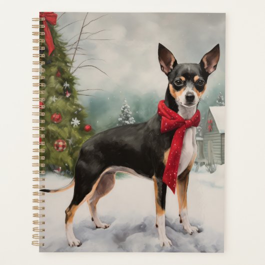 Rat Terrier Hond in Sneeuw Kerstmis Planner (Voorkant)