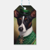 Rat Terrier-hond in St. Patrick's Day-jurk Cadeaulabel (Voorkant)