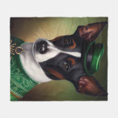 Rat Terrier-hond in St. Patrick's Day-jurk Fleece Deken (Voorkant (Horizontaal))