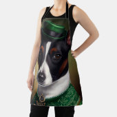 Rat Terrier-hond in St. Patrick's Day-jurk Schort (Insitu)