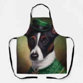 Rat Terrier-hond in St. Patrick's Day-jurk Schort (Voorkant)