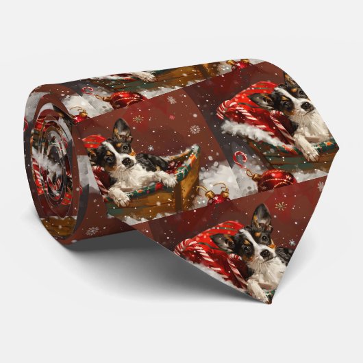 Rat Terrier Hond Kerst Feestelijk Stropdas (Opgerold)