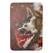Rat Terrier Hond Kerst Festief Badmat (Voorkant Verticaal)