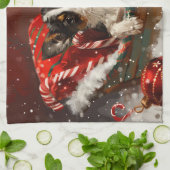 Rat Terrier Hond Kerst Festiviteit Theedoek (Gevouwen)