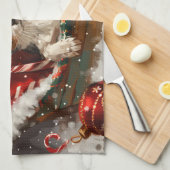 Rat Terrier Hond Kerst Festiviteit Theedoek (Quarter Fold)