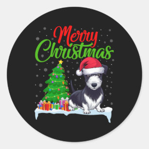 Rat Terrier Hond Kerstboom Lights Funny Xmas D Ronde Sticker