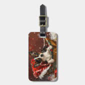 Rat Terrier Hond Kerstfeest Bagagelabel (Voorkant verticaal)