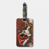 Rat Terrier Hond Kerstfeest Bagagelabel (Achterkant verticaal)