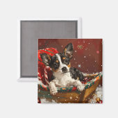Rat Terrier Hond Kerstfeest Magneet (Voorkant / Achterkant)