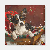 Rat Terrier Hond Kerstfeest Magneet (Voorkant)