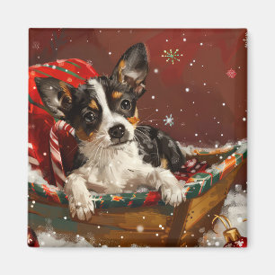 Rat Terrier Hond Kerstfeest Magneet