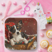 Rat Terrier Hond Kerstfeest Papieren Bordje (Feest)