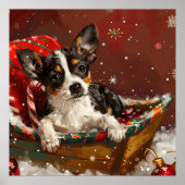 Rat Terrier Hond Kerstfeest Poster (Voorkant)
