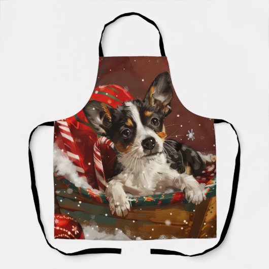 Rat Terrier Hond Kerstfeest Schort (Voorkant)