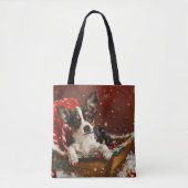 Rat Terrier Hond Kerstfeest Tote Bag (Voorkant)