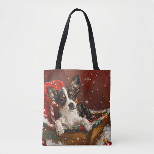 Rat Terrier Hond Kerstfeest Tote Bag (Voorkant)