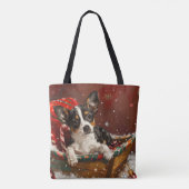 Rat Terrier Hond Kerstfeest Tote Bag (Achterkant)