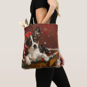 Rat Terrier Hond Kerstfeest Tote Bag (Dichtbij)