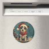 Rat Terrier Hond Kerstmis Vintage Strand Magneet (Insitu (Vaatwasser))