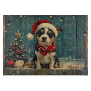 Rat Terrier Hond Kerstmis Vintage Strand Snijplank