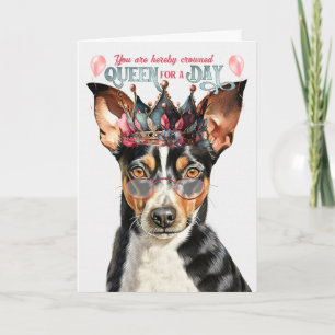 Rat Terrier Hond Koningin Dag Grappige Verjaardag Kaart