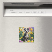Rat Terrier-hond lente bloemen schilderij Magneet (Insitu (Vaatwasser))