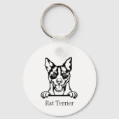 Rat Terriër hond Sleutelhanger (Voorkant)