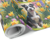 Rat Terrier Hond Spring Bloemen Schilderen Cadeaupapier (Rol Hoek)