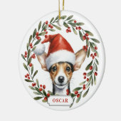 Rat Terrier Honden Keramische Cirkel Ornament (Links)