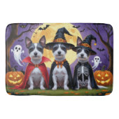 Rat Terrier Honden Pompoen Halloween Grappig Badmat (Voorkant)