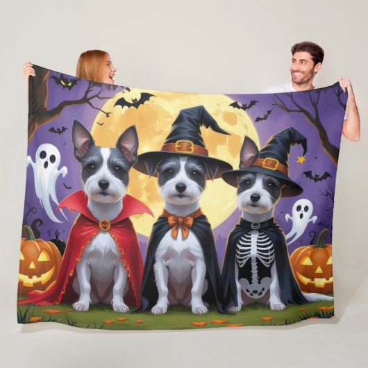 Rat Terrier Honden Pompoen Halloween Grappig Fleece Deken (In situ)