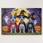 Rat Terrier Honden Pompoen Halloween Grappig Legpuzzel (Horizontaal)