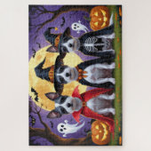 Rat Terrier Honden Pompoen Halloween Grappig Legpuzzel (Verticaal)