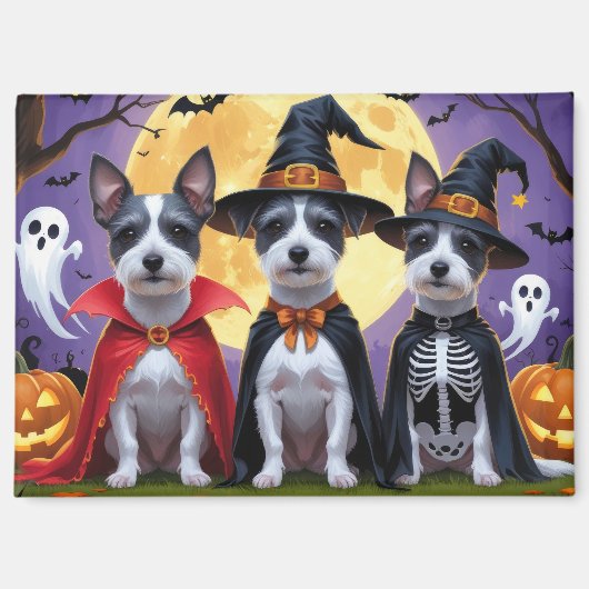 Rat Terrier Honden Pompoen Halloween Grappig Magneet (Voorkant)