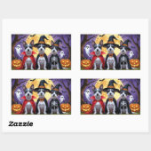 Rat Terrier Honden Pompoen Halloween Grappig Rechthoekige Sticker (Vel)