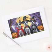 Rat Terrier Honden Pompoen Halloween Grappig Rechthoekige Sticker (Envelop)