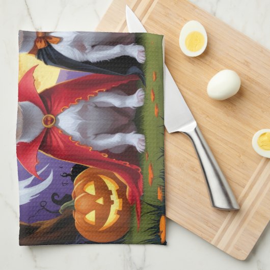Rat Terrier Honden Pompoen Halloween Grappig Theedoek (Quarter Fold)