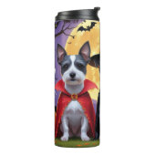 Rat Terrier Honden Pompoen Halloween Grappig Thermosbeker (Gedraaid links)
