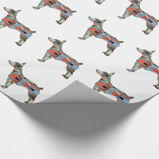 Rat Terrier Hondenras Geo Silhouette Pset Cadeaupapier (Hoek)
