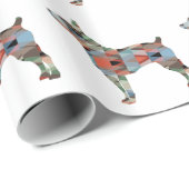 Rat Terrier Hondenras Geo Silhouette Pset Cadeaupapier (Rol Hoek)