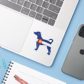 Rat Terrier Hondenras Silhouette Colorado Sticker (Laptop met iPhone)