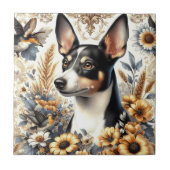  Rat Terrier Illustratie Tegeltje (Voorkant)