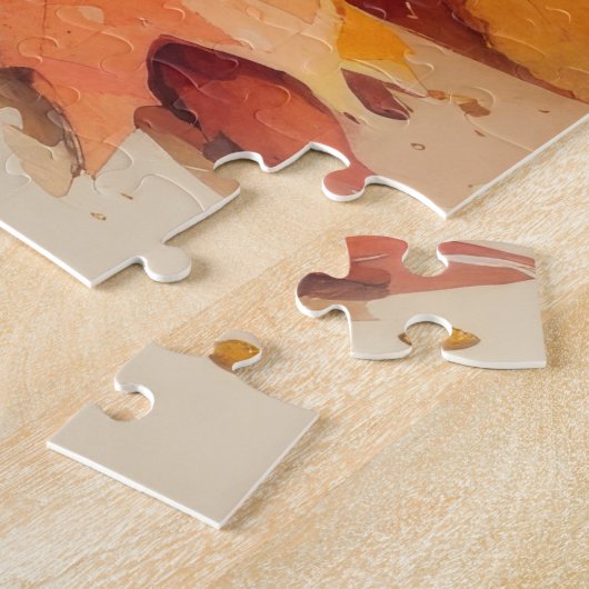 Rat Terrier in de herfst verlaat Thanksgiving kuns Legpuzzel (Zijkant)