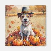 Rat Terrier in de herfst verlaat Thanksgiving kuns Magneet (Voorkant)